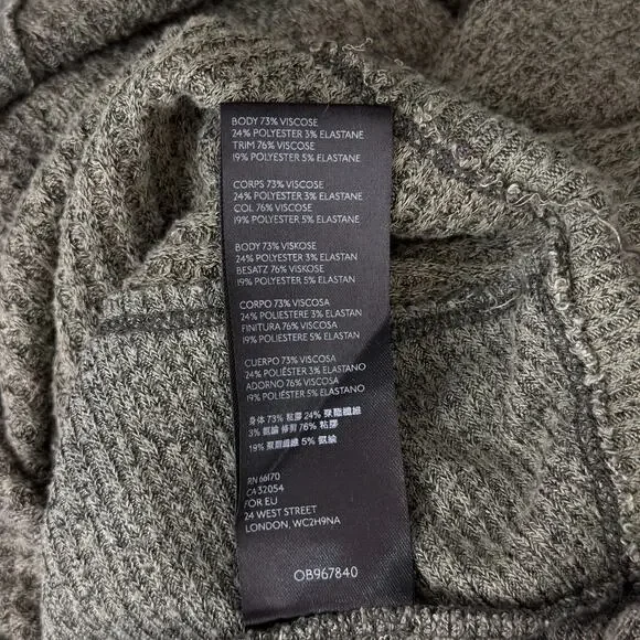 Free People Santa Clara Thermal Top Women Small Oversize Waffle Knit Vneck Green - Picture 7 of 10